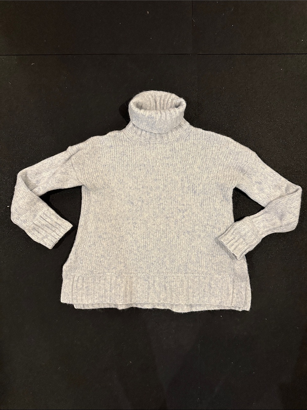 Everlane Light Blue Ribbed Turtleneck Sweater